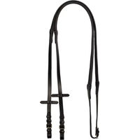 Produktbild von Equestro Trense aus Leder und Gummi in Schwarz für Vollblut Pferde