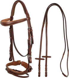 Produktbild von Equestro Trense Jubilé aus Leder für Vollblut Pferde in Braun