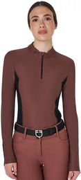 Produktbild von Equestro Turnier-Poloshirt für Damen mit langen Ärmeln Winter Braun Größe S
