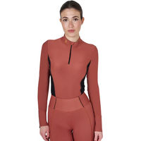 Produktbild von Equestro Turnier-Poloshirt für Damen mit langen Ärmeln Winter Rot Größe S
