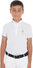 Produktbild von Equestro Turnier-Poloshirt für Kinder in Weiß Größe 12 Jahre