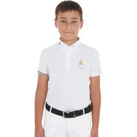 Produktbild von Equestro Turnier-Poloshirt für Kinder in Weiß Größe 12 Jahre