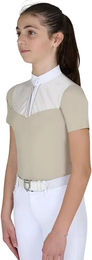 Equestro Turnier-Poloshirt Mädchen Sommer Reitshirt Beige Grösse 12 Jahre – Bild 1 von 1