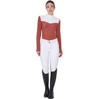 Produktbild von Equestro Turnier-Poloshirt mit langen Ärmeln für Damen in Rot Größe S