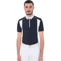 Produktbild von Equestro Turnier-Poloshirt Reitshirt für Herren in Blau oder Schwarz Größe L