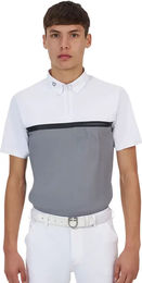 Produktbild von Equestro Turnier-Poloshirt Reitshirt für Herren in Weiß Größe S