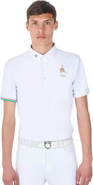 Produktbild von Equestro Turnier-Poloshirt Reitshirt für Herren in Weiß XL