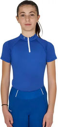 Produktbild von Equestro Turnier-Poloshirt Reitshirt für Mädchen in Blau Größe 12 Jahre