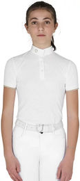 Produktbild von Equestro Turnier-Poloshirt Reitshirt für Mädchen in Weiß Größe 12 Jahre