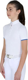 Produktbild von Equestro Turnier-Poloshirt Reitshirt für Mädchen in Weiß Größe 14 Jahre