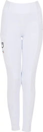 Produktbild von Equestro Turnierleggings Full Grip für Mädchen in Weiß mit Silikon Grip