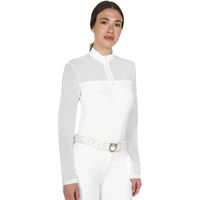 Produktbild von Equestro Turnierpolo Damen mit langen Ärmeln und Mesh Weiß XL