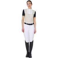 Produktbild von Equestro Turnierpolo Damen Reitshirt aus Baumwolle Weiß Beige XS