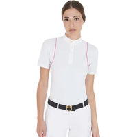 Produktbild von Equestro Turnierpolo mit Knöpfen für Damen aus Baumwolle Weiß Größe L