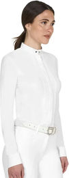 Produktbild von Equestro Turnierpolo mit langen Ärmeln für Damen aus Baumwolle Weiß XS