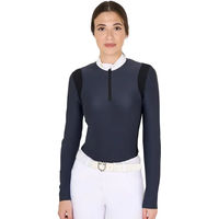 Produktbild von Equestro Turnierpolo mit langen Ärmeln für Damen in Blau XL