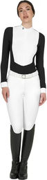 Produktbild von Equestro Turnierpolo mit langen Ärmeln für Damen in Schwarz und Weiß XL