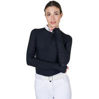 Produktbild von Equestro Turnierpolo mit langen Ärmeln für Damen in Schwarz XL
