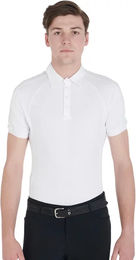 Produktbild von Equestro Turnierpolo Slim Fit für Herren aus Baumwolle Weiß XL