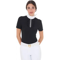 Produktbild von Equestro Turniershirt Damen Slim Fit kurzarm Schwarz XS