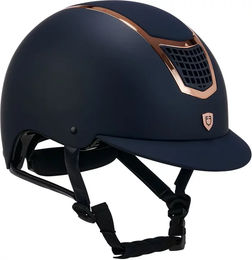 Equestro Ultra-Light Reithelm Unisex Marineblau/Gold Größe L – Bild 1 von 2