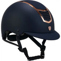Produktbild von Equestro Ultra-Light Reithelm Unisex Marineblau/Gold Größe L