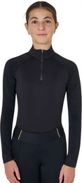 Equestro Unterziehshirt für Kinder Schwarz Technical Fabric Base Layer für Übergangszeiten 10 Jahre – Bild 1 von 7