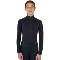 Produktbild von Equestro Unterziehtrikot für Reiter Junior Langarmshirt Schwarz für 8 Jahre