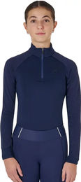Produktbild von Equestro UnterziehTrikot Reitshirt Unisex Blau für Übergangszeiten