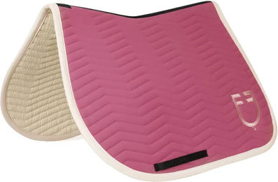 Produktbild von Equestro Wave Quilting Satteldecke für Pferde aus Baumwolle in Beige oder Rosa Größe Full