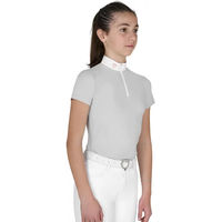 Produktbild von Equestro Wettkampf-Polo mit Reißverschluss für Mädchen in Grau