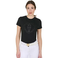 Produktbild von Equestro Wild Heart Reitshirt für Damen aus Baumwolle in Rosa oder Schwarz Größe XS