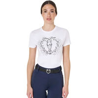 Produktbild von Equestro Wild Heart T-Shirt für Damen aus Baumwolle in Rosa oder Weiß Größe M