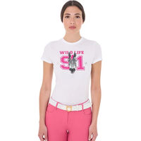 Produktbild von Equestro Wild Life T-Shirt für Damen aus Baumwolle Weiß XS