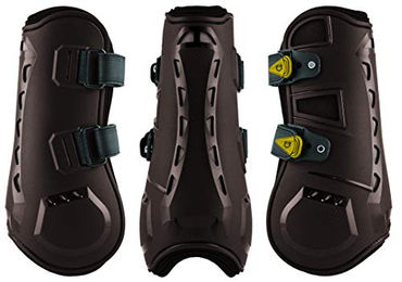 Equestro Windschutz Evolution Gamaschen für Warmblut aus Neopren in Braun – Bild 1 von 2