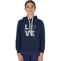 Produktbild von Equestro Winter Love Hoodie für Kinder aus Baumwolle in Blau und Marine Größe 10 Jahre