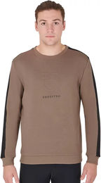 Produktbild von Equestro Winter Pullover mit Rundhalsausschnitt aus Baumwolle für Herren in Beige und Braun