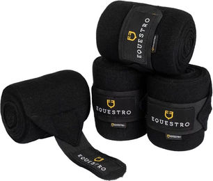 Equestro Wollband Gamaschen mit Klettverschluss für Pferde Schwarz 4 Stück – Bild 1 von 2