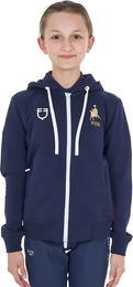 Produktbild von Equestro X Fise Kapuzensweatshirt mit Reißverschluss aus Fleece für Kinder in Blau Größe 12 Jahre