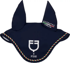 Produktbild von Equestro X Fise Mütze aus dehnbarem Stoff mit Schnur in Blau für Warmblut