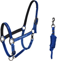 Produktbild von Equestro X Fise Nylon Halfter- und Führstrick-Set für Pferde in Blau