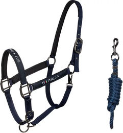Produktbild von Equestro X Fise Nylon Halfter- und Führstrick-Set für Pferde und Ponys in Blau