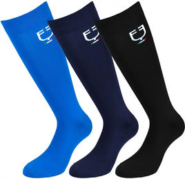 Produktbild von Equestro X Fise Reitsocken Unisex 3er Pack Schwarz Blau Größe M