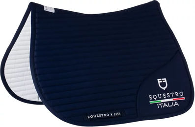 Produktbild von Equestro X FISE Satteldecke für Pferde Blau Warmblut/WB