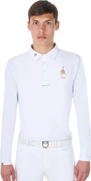 Produktbild von Equestro X Fise Turnier-Poloshirt für Herren in Weiß Größe XL