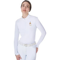 Produktbild von Equestro X Fise Turnierpolo mit langen Ärmeln für Damen in Weiß Größe M