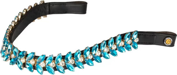 Equestro Zaumzeug Blue Jets Crystal aus Leder in Blau für Cob Pferde – Bild 1 von 1
