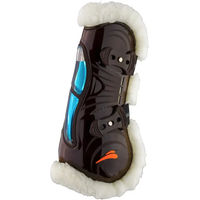Produktbild von eQuick Airshock Fluffy Gamaschen für Pferde offene Vorderbeinschoner mit Fell in Schwarz oder Braun Größe L