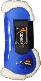 Produktbild von eQuick eLight fluffy Gamaschen für Pferde aus Plüsch Blau Größe S - 300 g