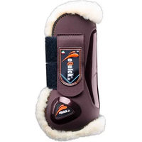 Produktbild von eQuick eLight fluffy Gamaschen für Pferde aus Plüsch in Braun Größe S - 300 g